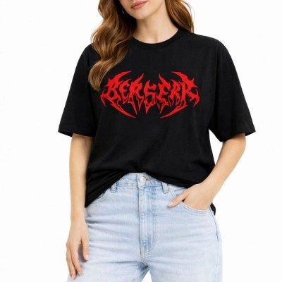 Kadın Kısa Kol Yazlık Tişört Bisiklet Yaka Baskılı Oversize T-Shirt - Siyah Kadın Kısa Kol Yazlık Tişört Bisiklet Yaka Baskılı Oversize T-Shirt - Siyah