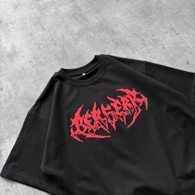 Kadın Kısa Kol Yazlık Tişört Bisiklet Yaka Baskılı Oversize T-Shirt - Siyah Kadın Kısa Kol Yazlık Tişört Bisiklet Yaka Baskılı Oversize T-Shirt - Siyah