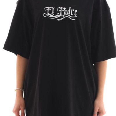 Kadın Kısa Kol Yazlık Tişört Bisiklet Yaka Baskılı Oversize T-Shirt - Siyah Kadın Kısa Kol Yazlık Tişört Bisiklet Yaka Baskılı Oversize T-Shirt - Siyah