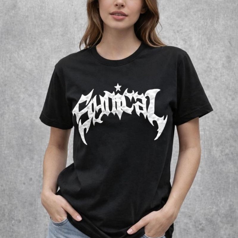 Kadın Kısa Kol Yazlık Tişört Bisiklet Yaka Baskılı Oversize T-Shirt - Siyah Kadın Kısa Kol Yazlık Tişört Bisiklet Yaka Baskılı Oversize T-Shirt - Siyah