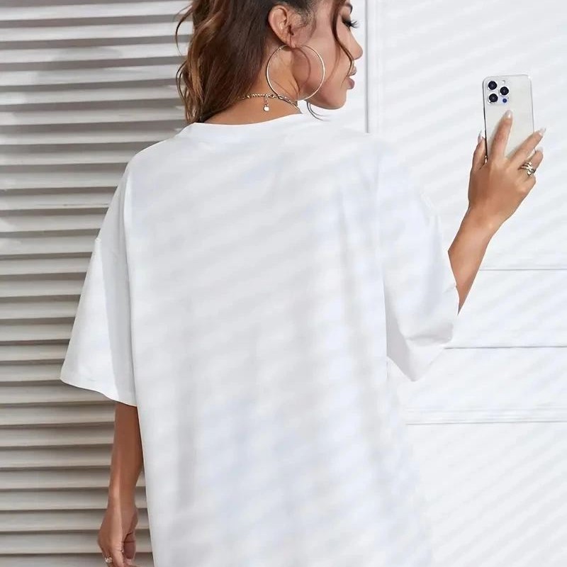 Kadın New York Baskılı Tişort Kısa Kol Bisiklet Yaka T-shirt - Beyaz Kadın New York Baskılı Tişort Kısa Kol Bisiklet Yaka T-shirt - Beyaz