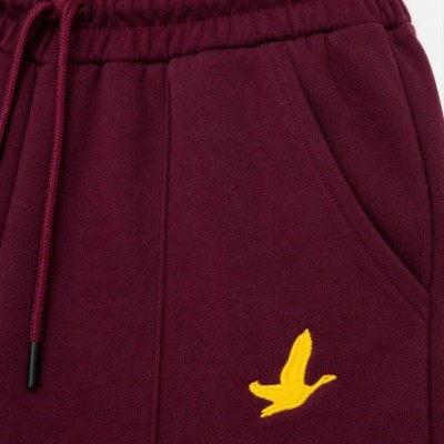 Kadın Osy Modal Yumuşak Dokulu Cima Dikişli Nakışlı Cepli Oversize Bol Paça Eşofman Altı - Bordo
