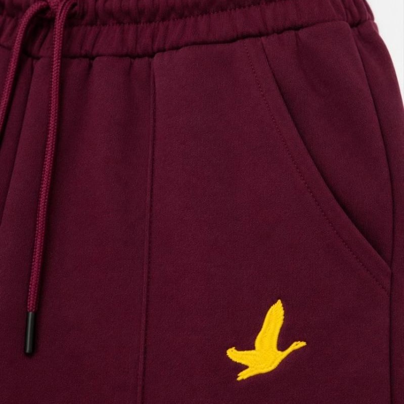 Kadın Osy Modal Yumuşak Dokulu Cima Dikişli Nakışlı Cepli Oversize Bol Paça Eşofman Altı - Bordo