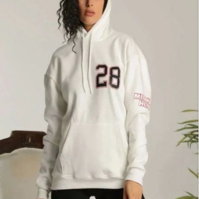 Kadın Oversize Kapüşonlu Cepli Baskılı 3 İplik Pamuklu Hoodie Sweatshirt - Beyaz Kadın Oversize Kapüşonlu Cepli Baskılı 3 İplik Pamuklu Hoodie Sweatshirt - Beyaz