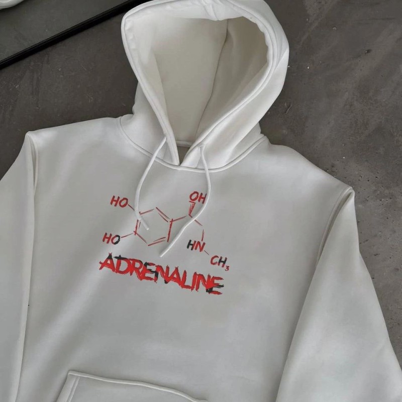 Kadın Oversize Kapüşonlu Cepli Baskılı 3 İplik Pamuklu Hoodie Sweatshirt - Beyaz Kadın Oversize Kapüşonlu Cepli Baskılı 3 İplik Pamuklu Hoodie Sweatshirt - Beyaz
