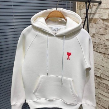 Kadın Oversize Kapüşonlu Cepli KALP Baskılı 3 İplik Pamuklu Hoodie Sweatshirt - Beyaz Kadın Oversize Kapüşonlu Cepli KALP Baskılı 3 İplik Pamuklu Hoodie Sweatshirt - Beyaz