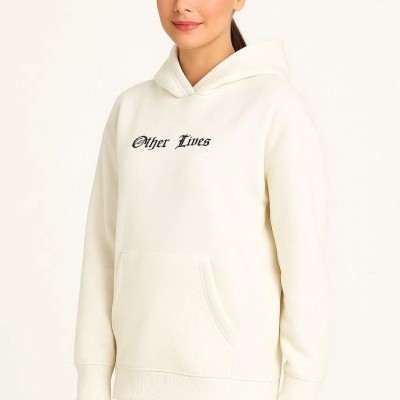 Kadın Oversize Kapüşonlu Kanguru Cepli Baskılı 3 İplik Pamuklu Sweatshirt Hoodie - Beyaz Kadın Oversize Kapüşonlu Kanguru Cepli Baskılı 3 İplik Pamuklu Sweatshirt Hoodie - Beyaz