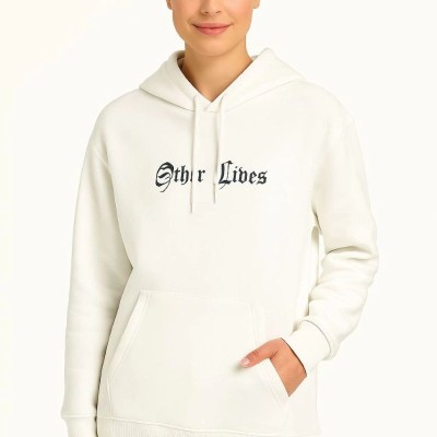 Kadın Oversize Kapüşonlu Kanguru Cepli Baskılı 3 İplik Pamuklu Sweatshirt Hoodie - Beyaz Kadın Oversize Kapüşonlu Kanguru Cepli Baskılı 3 İplik Pamuklu Sweatshirt Hoodie - Beyaz