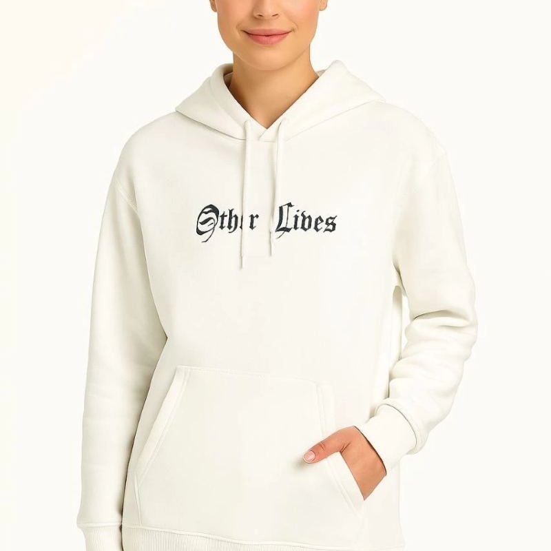 Kadın Oversize Kapüşonlu Kanguru Cepli Baskılı 3 İplik Pamuklu Sweatshirt Hoodie - Beyaz Kadın Oversize Kapüşonlu Kanguru Cepli Baskılı 3 İplik Pamuklu Sweatshirt Hoodie - Beyaz
