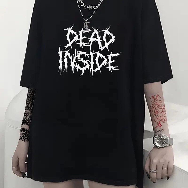Kadın T-shirt Bisiklet Yaka Oversize Kısa Kollu Tişört - Siyah Kadın T-shirt Bisiklet Yaka Oversize Kısa Kollu Tişört - Siyah