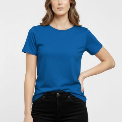 Kadın T-Shirt Bisiklet Yaka Slim Fit Likralı Tişört Yazlık Basic Body - İndigo Kadın T-Shirt Bisiklet Yaka Slim Fit Likralı Tişört Yazlık Basic Body - İndigo