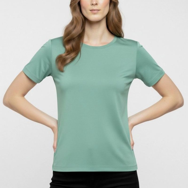 Kadın T-Shirt Bisiklet Yaka Slim Fit Likralı Tişört Yazlık Basic Body - Mint Yeşili Kadın T-Shirt Bisiklet Yaka Slim Fit Likralı Tişört Yazlık Basic Body - Mint Yeşili