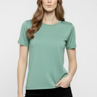 Kadın T-Shirt Bisiklet Yaka Slim Fit Likralı Tişört Yazlık Basic Body - Mint Yeşili Kadın T-Shirt Bisiklet Yaka Slim Fit Likralı Tişört Yazlık Basic Body - Mint Yeşili
