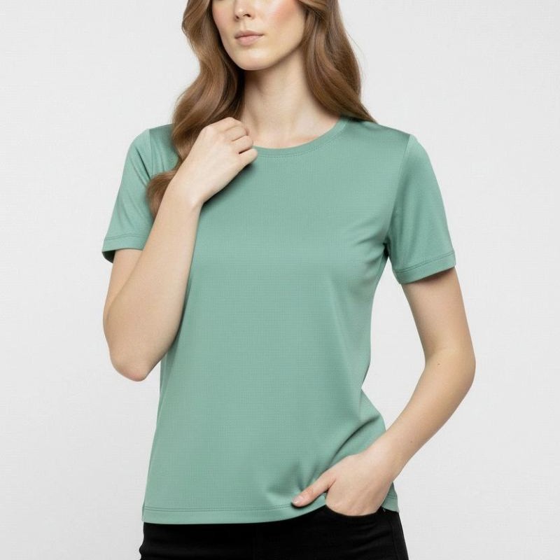 Kadın T-Shirt Bisiklet Yaka Slim Fit Likralı Tişört Yazlık Basic Body - Mint Yeşili Kadın T-Shirt Bisiklet Yaka Slim Fit Likralı Tişört Yazlık Basic Body - Mint Yeşili