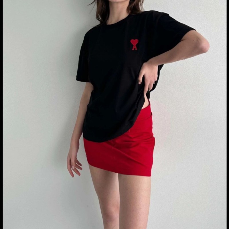Kadın Tişört Bisiklet Yaka Baskılı Oversize Kısa Kol T-Shirt - Siyah Kadın Tişört Bisiklet Yaka Baskılı Oversize Kısa Kol T-Shirt - Siyah