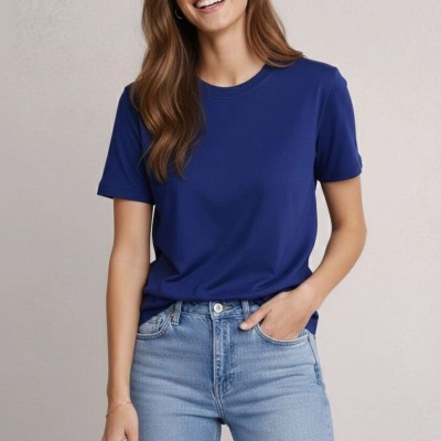Kadın Tişört Osy Modal yumuşak dokulu Kumaş Bisiklet Yaka T-shirt - Lacivert Kadın Tişört Osy Modal yumuşak dokulu Kumaş Bisiklet Yaka T-shirt - Lacivert