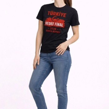 Kadın TÜRKİYE Baskılı Tişört Ay Yıldız 2026 Dünya Kupası Taraftar Forma T-Shirt - Siyah Kadın TÜRKİYE Baskılı Tişört Ay Yıldız 2026 Dünya Kupası Taraftar Forma T-Shirt - Siyah