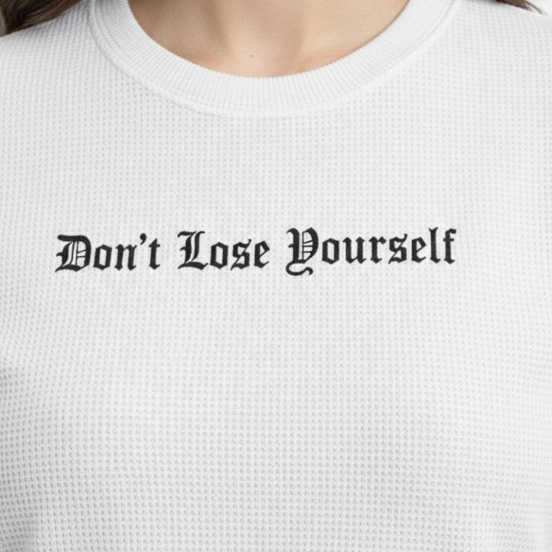 Kadın Wafıl Kumaş Tişört Regular Kalıp Bisiklet Yaka Baskılı T-Shirt - Beyaz Kadın Wafıl Kumaş Tişört Regular Kalıp Bisiklet Yaka Baskılı T-Shirt - Beyaz