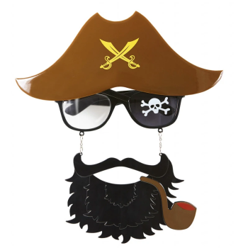 Kahve Şapkalı Pipolu Jack Sparrow Gözlüğü Kahve Şapkalı Pipolu Jack Sparrow Gözlüğü