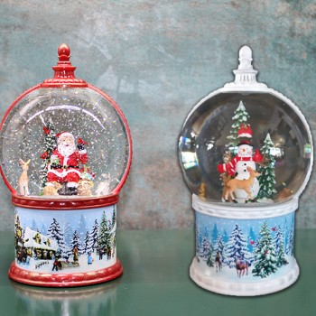 Kardan Adam Ve Noel Babalı Işıklı Müzikli Kar Küresi Kardan Adam Ve Noel Babalı Işıklı Müzikli Kar Küresi