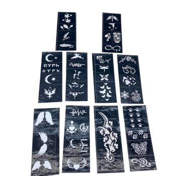 Karışık Desenli Tüp Kına Şablonu - 10'lu Paket - 8x20 cm Karışık Desenli Tüp Kına Şablonu - 10'lu Paket - 8x20 cm