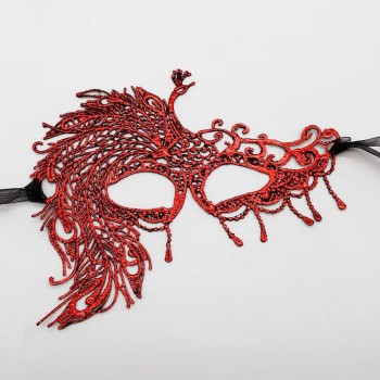 Kırmızı Dantel Masquerade Maskesi 4 No Kırmızı Dantel Masquerade Maskesi 4 No
