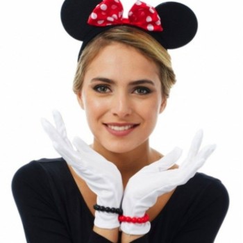 Kırmızı Fiyonklu Minnie Mouse Tacı ve Beyaz Eldiven Seti Kırmızı Fiyonklu Minnie Mouse Tacı ve Beyaz Eldiven Seti