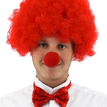 Kırmızı Renk Kıvırcık Afro Palyaço Seti Kırmızı Renk Kıvırcık Afro Palyaço Seti