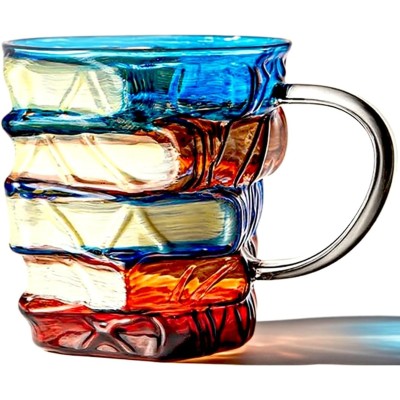 Kitap Tasarımlı Kupa Bardak - 350 ml Kapasite - El Çizimi Özel Tasarım - Dayanıklı Cam Kitap Tasarımlı Kupa Bardak - 350 ml Kapasite - El Çizimi Özel Tasarım - Dayanıklı Cam