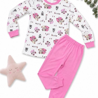 Kız Çocuk Premium Penye Koala Desenli Uzun Kollu Pijama Takımı 2-11 Yaş - Pembe Kız Çocuk Premium Penye Koala Desenli Uzun Kollu Pijama Takımı 2-11 Yaş - Pembe