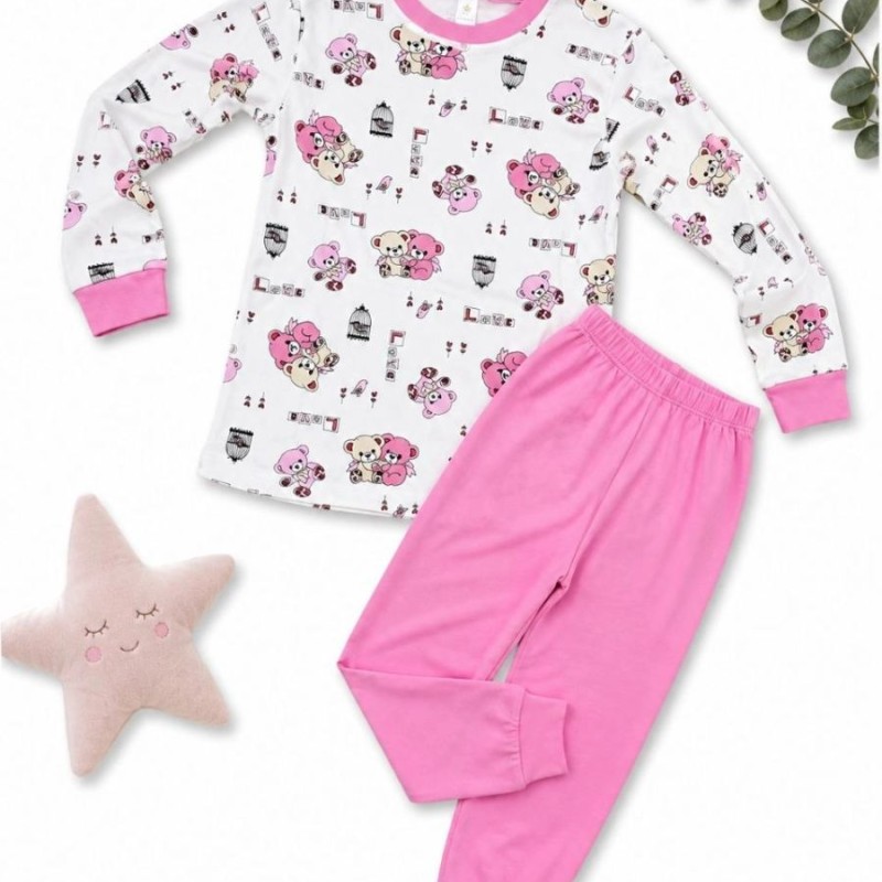 Kız Çocuk Premium Penye Koala Desenli Uzun Kollu Pijama Takımı 2-11 Yaş - Pembe Kız Çocuk Premium Penye Koala Desenli Uzun Kollu Pijama Takımı 2-11 Yaş - Pembe
