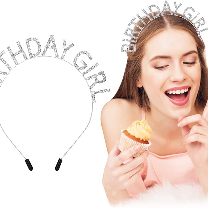 Kristal Taşlı Gümüş Birthday Girl Parti Tacı Kristal Taşlı Gümüş Birthday Girl Parti Tacı
