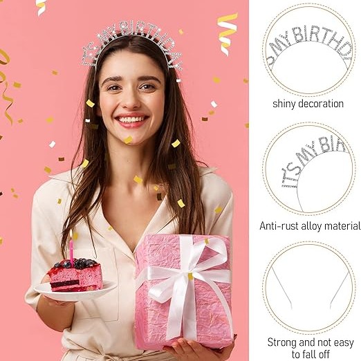 Kristal Taşlı Gümüş Renk Doğum Günü Tacı Kristal Taşlı Gümüş Renk Doğum Günü Tacı