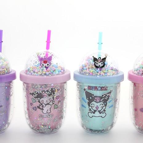 Kuromi Figürlü Pipetli Kapaklı Kupa Bardak Kuromi Figürlü Pipetli Kapaklı Kupa Bardak