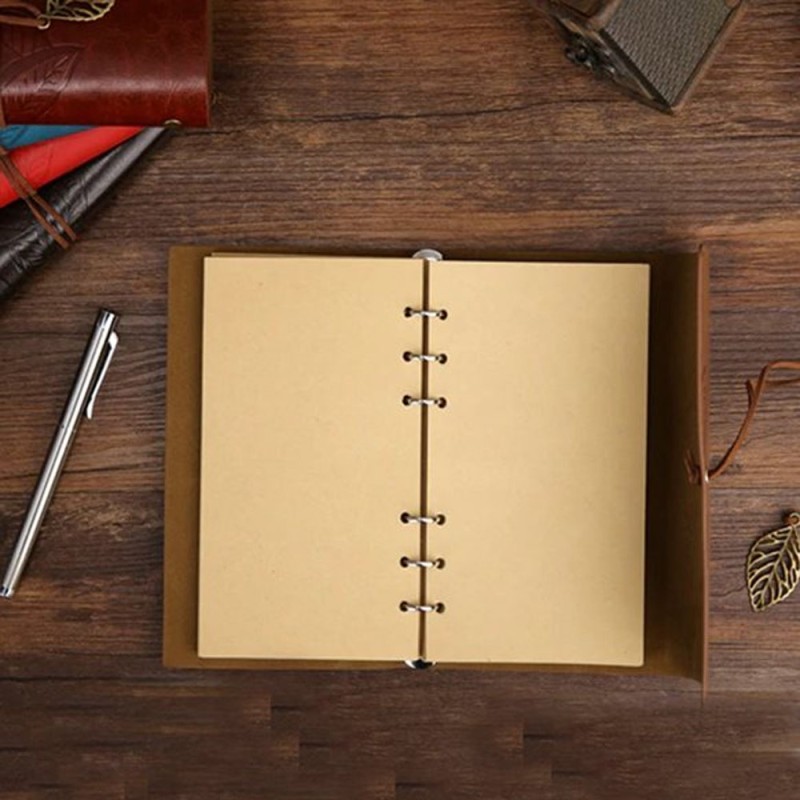 Lacivert Yaprak Desenli Deri Defter Lacivert Yaprak Desenli Deri Defter