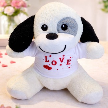 Love Tişörtlü Sevimli Benekli Peluş Köpek Love Tişörtlü Sevimli Benekli Peluş Köpek