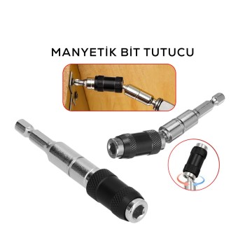 Manyetik Bit Tutucu - Mafsallı - Döner Başlık 