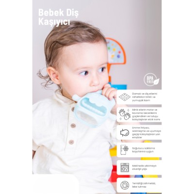 Mavi Bebek Silikon Diş Kaşıyıcı Mavi Bebek Silikon Diş Kaşıyıcı