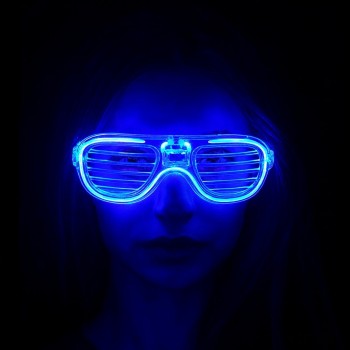 Mavi Led Işıklı Parti Gözlüğü - Neon 3 Modlu Mavi Led Işıklı Parti Gözlüğü - Neon 3 Modlu