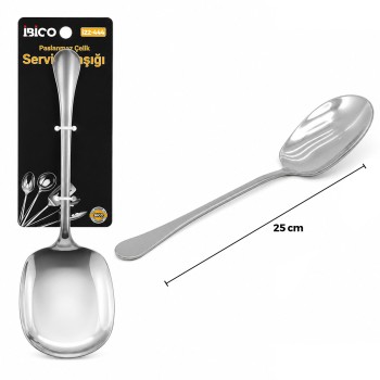 Metal Servis Kaşığı - 25 cm - Krom Renk Metal Servis Kaşığı - 25 cm - Krom Renk