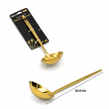 Metal Servis Kepçesi - Gold Renk - 24.5 cm Metal Servis Kepçesi - Gold Renk - 24.5 cm