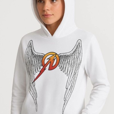 Metallica İki İplik Kapüşonlu Ön ve Arka Baskılı hoodie - Beyaz Metallica İki İplik Kapüşonlu Ön ve Arka Baskılı hoodie - Beyaz