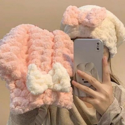 Mikrofiber Örgü Saç Kurutma Bone Havlu Mikrofiber Örgü Saç Kurutma Bone Havlu