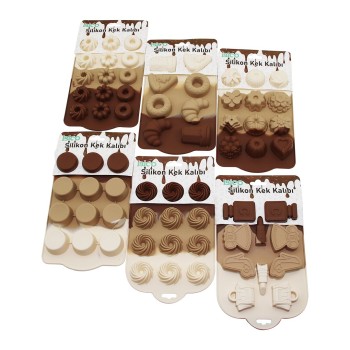 Mini Muffin Kek Kalıbı - Silikon - Karışık Model Mini Muffin Kek Kalıbı - Silikon - Karışık Model