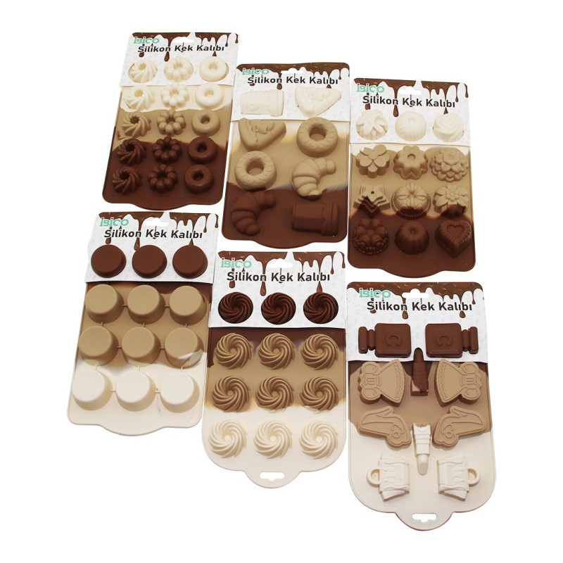Mini Muffin Kek Kalıbı - Silikon - Karışık Model Mini Muffin Kek Kalıbı - Silikon - Karışık Model