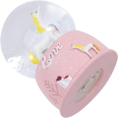 Mini Pembe Kar Küresi - Sevimli Unicorn ve Kız Tasarımlı - Işıklı Mini Pembe Kar Küresi - Sevimli Unicorn ve Kız Tasarımlı - Işıklı