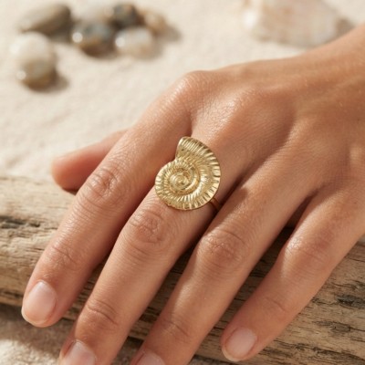 Nautilus Tasarım Gold Renk Kadın Yüzük Nautilus Tasarım Gold Renk Kadın Yüzük