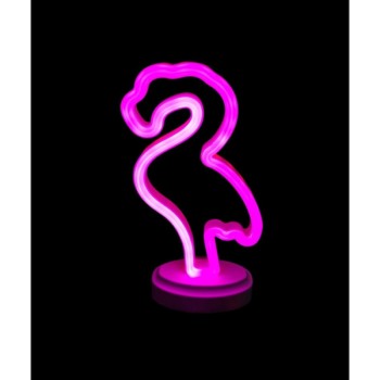 Neon Işıklı Flamingo Yazılı Masa Gece Lambası Neon Işıklı Flamingo Yazılı Masa Gece Lambası