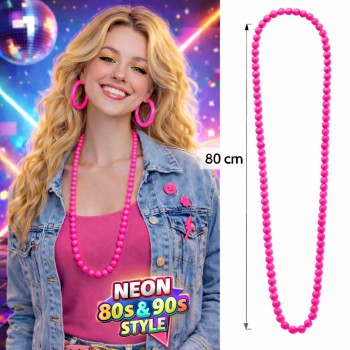 Neon Pembe Boncuk Kolye 80 cm – Retro 80’ler 90’lar Parti Aksesuarı Neon Pembe Boncuk Kolye 80 cm – Retro 80’ler 90’lar Parti Aksesuarı