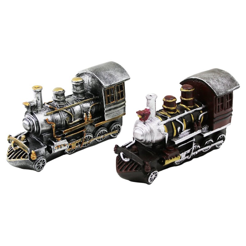 Nostaljik Lokomotiv Tren Tasarımlı Biblo Kumbara - Vintage Görünümlü - Dekoratif 
